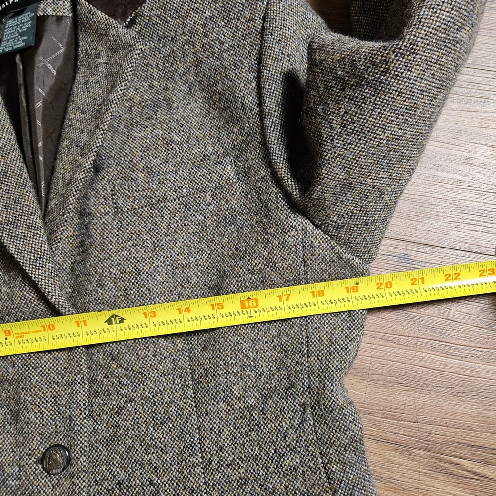 Lauren Ralph Lauren Lambswool Tweed Jacket Velvet Collar 10 Old Money - Picture 7 of 7